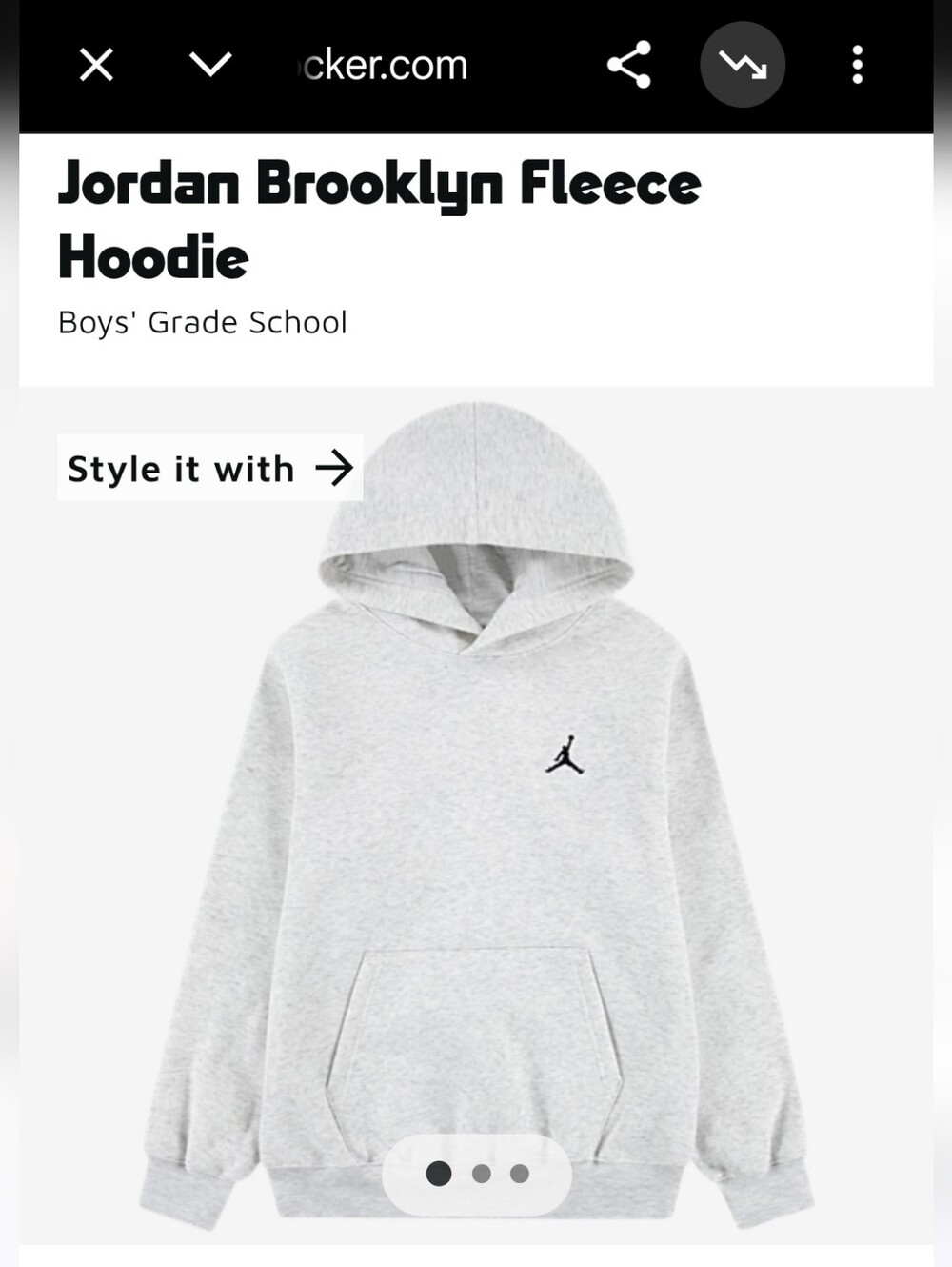 STUNNING Jordan Brooklyn Fleece Hoodie Gray White Marle